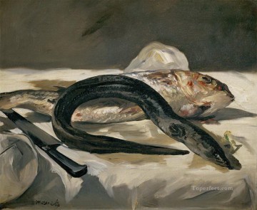 Edouard Manet Painting - Eel and Red Mullet Eduard Manet